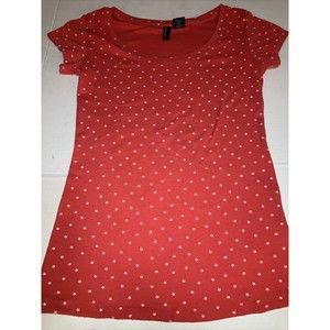 Cynthia Crowley Scoop Neck Capped Sleeve Star  Print top XS